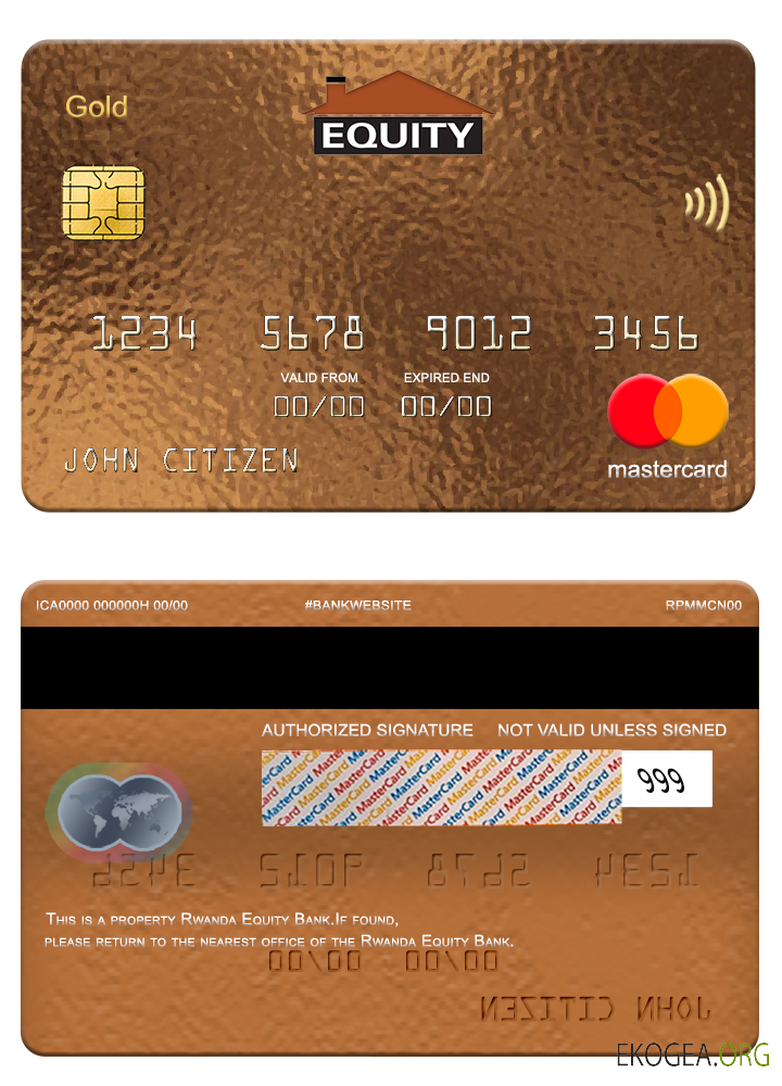 Carte Mastercard de la Rwanda Equity Bank
